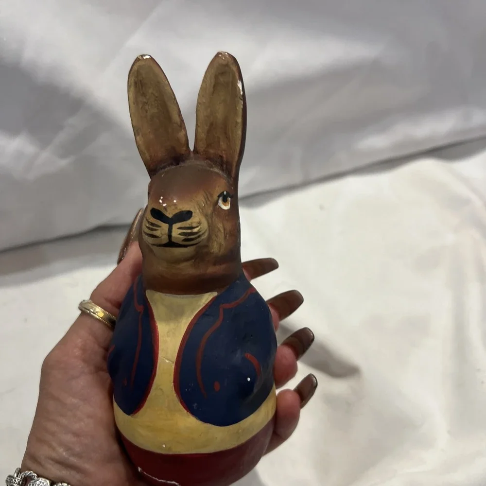 VINTAGE ROLY POLY PAPER MACHE 6.75